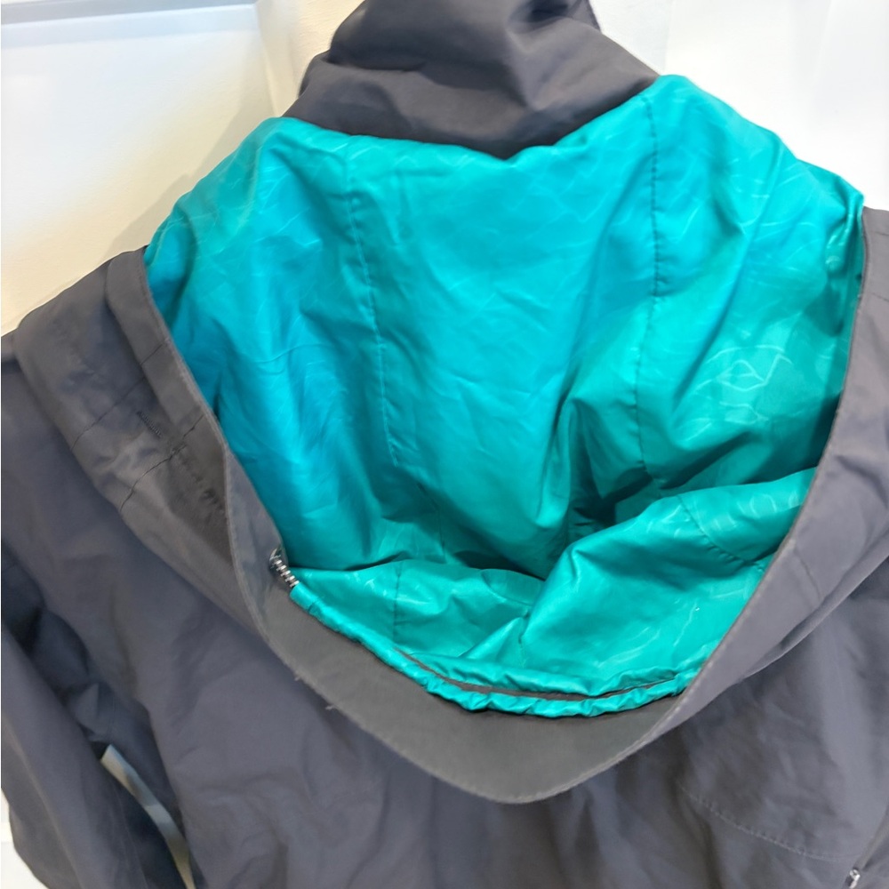 Eastern Mountain Sports Charcoal Jacket with Aqua Interior - Picture 4 of 5